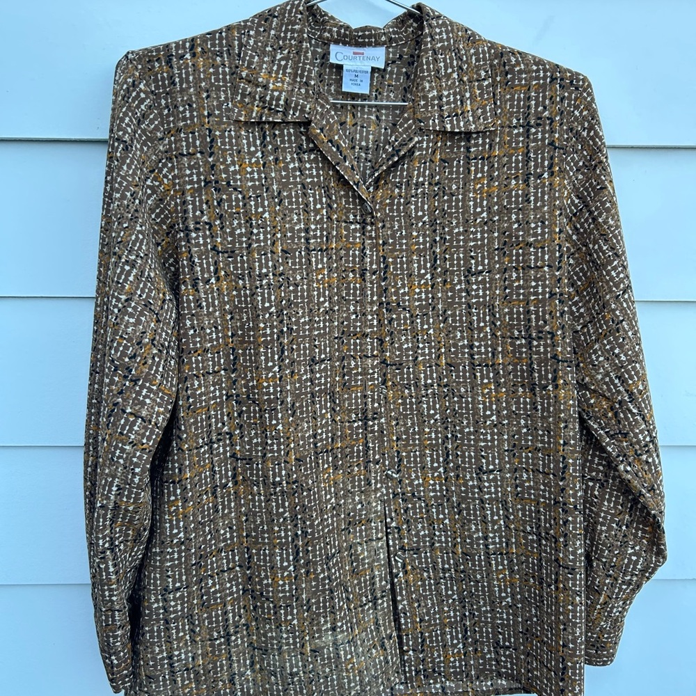 Courtenay Brown and Yellow Patterned Shirt